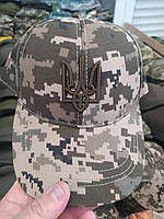Армейская камуфляжная защитная кепка песочный пиксель ВСУ с гербом, Тактические военные бейсболки cvb