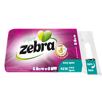 Трехслойная туалетная бумага Zebra White 8 шт