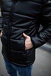 Куртка чоловіча шкірянка демісезонна осіння осінь-весна чорна Туреччина. Живе фото. Чоловіча куртка осінь-весна, фото 5