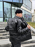 Куртка чоловіча шкірянка демісезонна осіння осінь-весна чорна Туреччина. Живе фото. Чоловіча куртка осінь-весна, фото 6