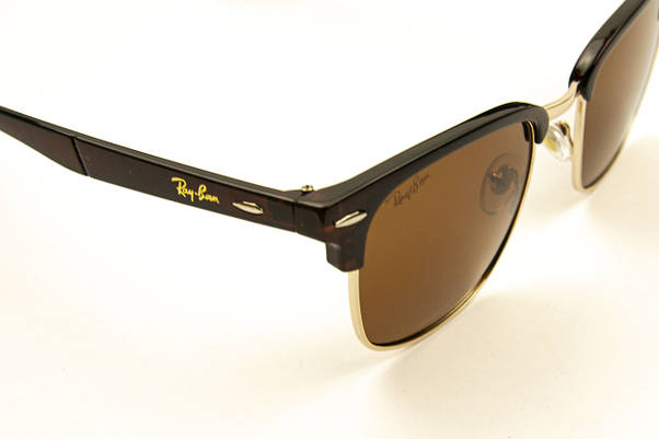 Сонцезахисні окуляри RAY BAN Clubmaster поляризаційні UV400 (арт. P7927) коричневі/коричневі завушники, фото 6
