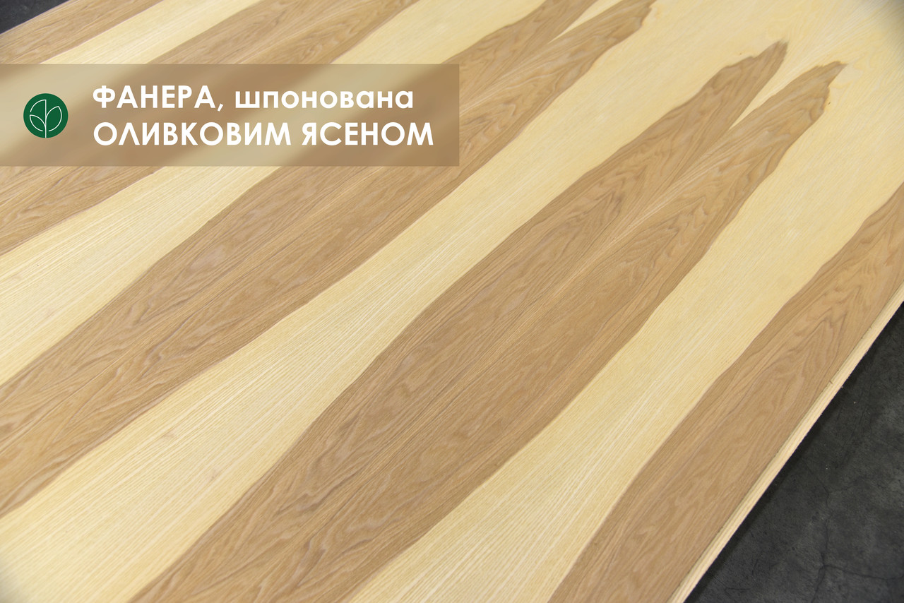 Фанера березова, шпонована оливковим ясеном, 10 мм - 2,5х1,25 м, фото 1