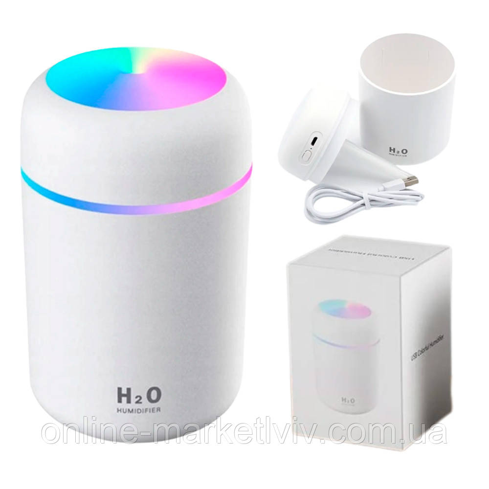 Зволожувач повітря з функцією нічника, LED, 300 мл , H2O 2077 / Аромадифузор-нічник, фото 1