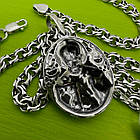 Комплект підвіска Микола Чудотворець на ланцюжку бісмарк чорнене срібло 925 проби, фото 5