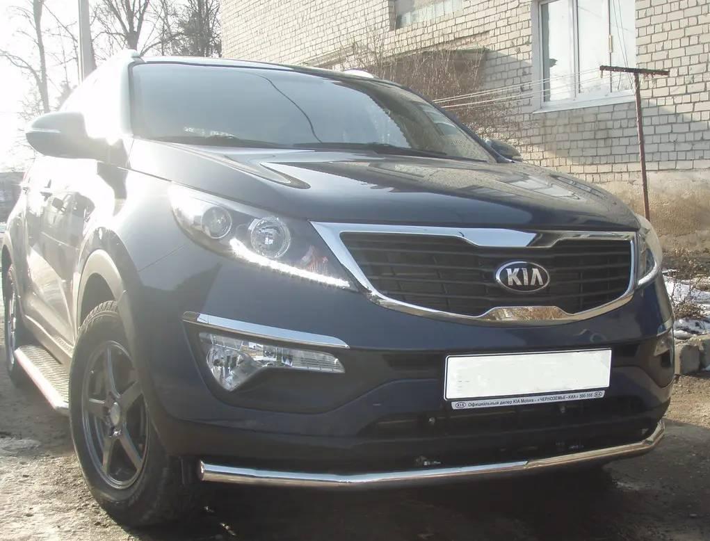Захист на бампер Труба одинарна D60 з неіржавкої сталі на Kia Sportage 3 2010-2015