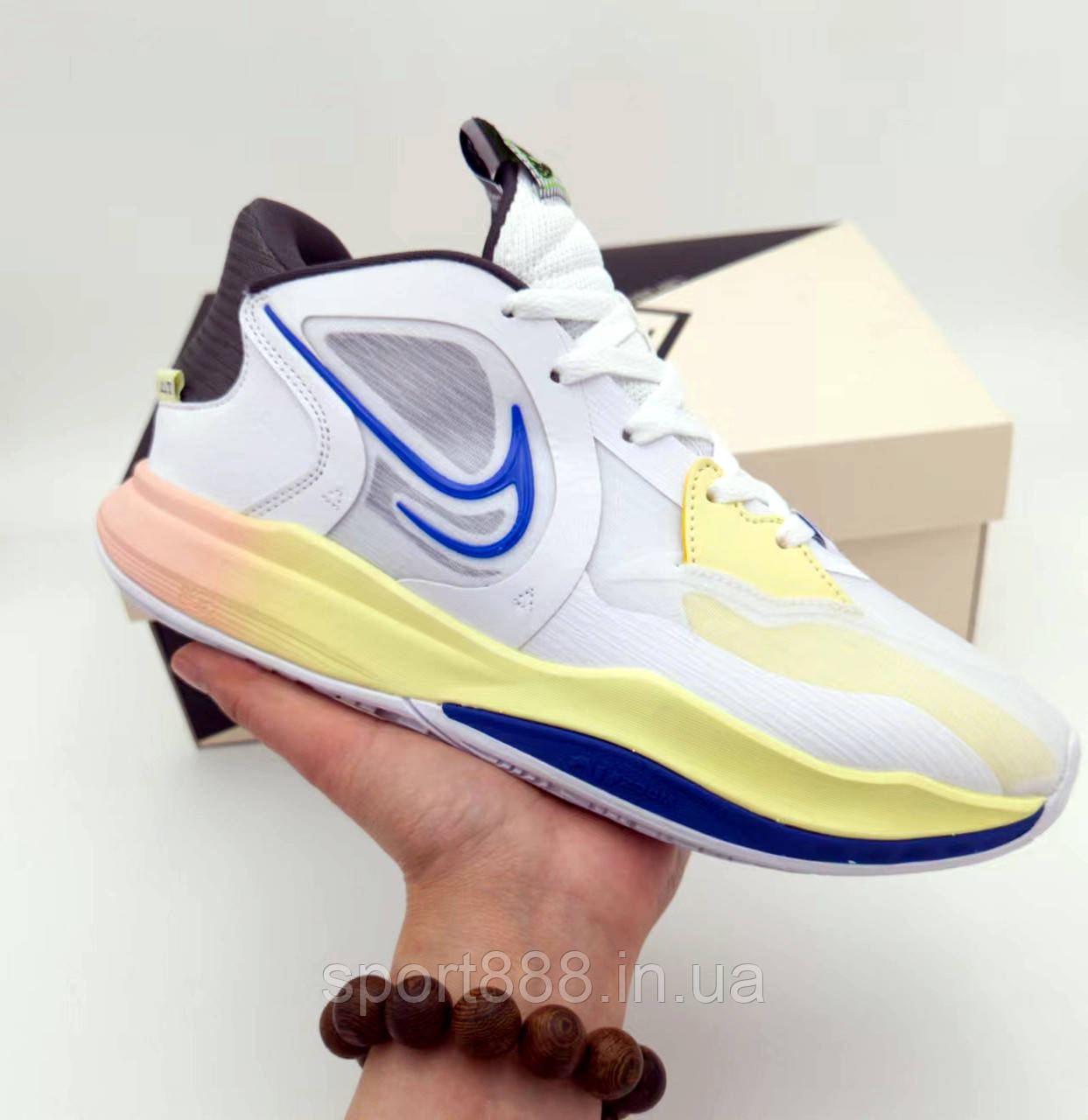 Eur36-46 Nike Kyrie 5 Low White Game Royal Кайрі жіночі чоловічі баскетбольні кросівки, фото 1