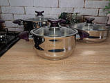 Набір кухонного посуду з 8 (4/4) предметів, O.M.S.Collection (Туреччина), арт. 1036, цв.ружок фіолетовий, фото 8