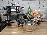 Набір кухонного посуду з 8 (4/4) предметів, O.M.S.Collection (Туреччина), арт. 1036, цв.ружок фіолетовий, фото 5