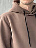 M,L,XL,2XL. Утеплений чоловічий спортивний костюм з капюшоном, трикотаж трьохнитка - бежевий, фото 7