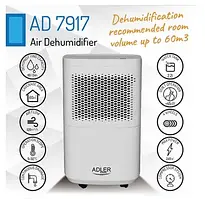 Осушувач повітря Adler AD 7917 компресорний до 60 м2, 200 ВТ