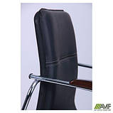 Стілець офісний Самба хром горіх Скад чорний без канта, ТМ Амф, фото 5