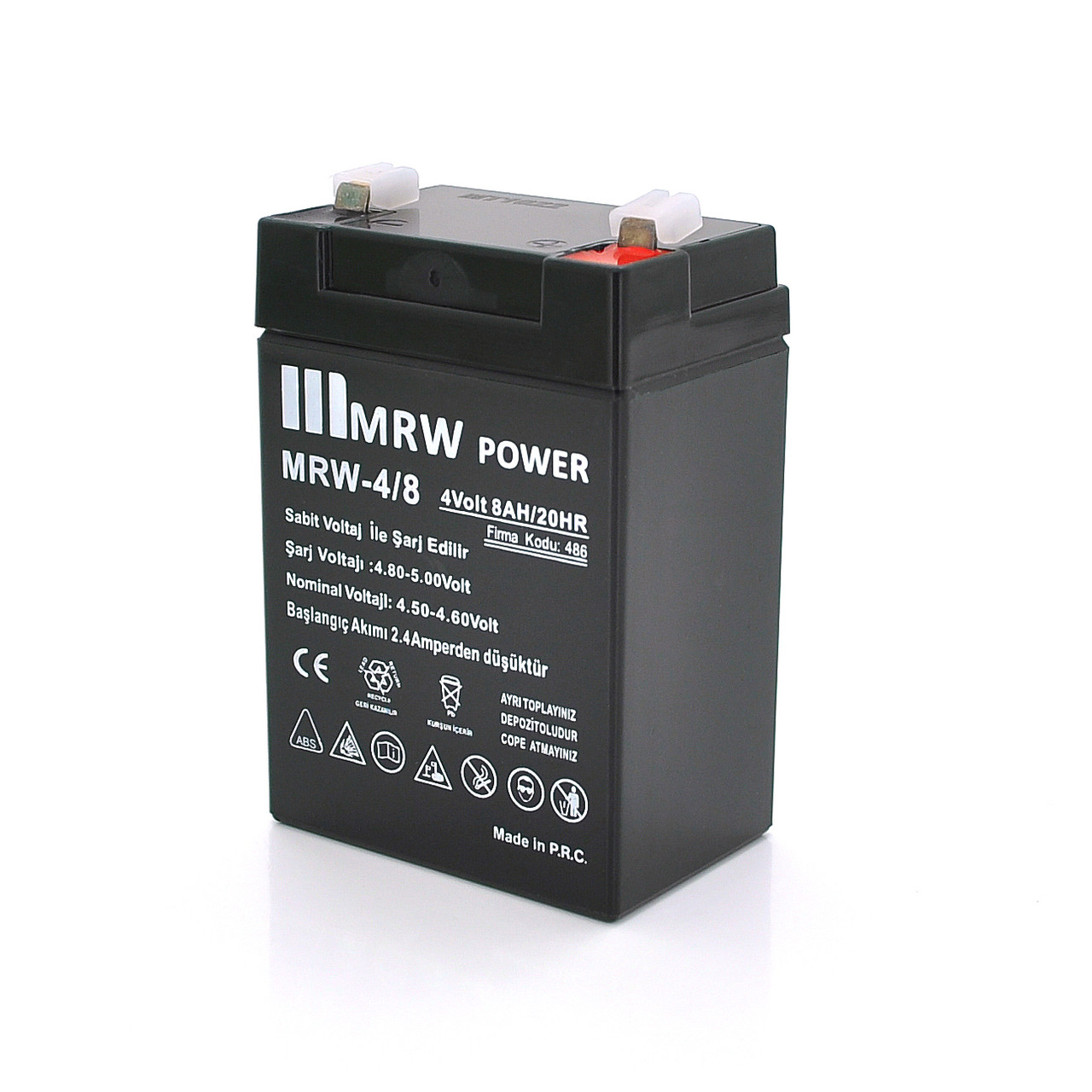 Акумуляторна батарея Mervesan MRV-4/8 4 V 8 Ah ( 100 x 45 x 70) Black Q20