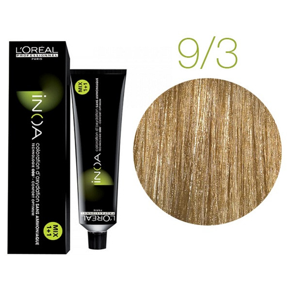 Крем-фарба для волосся L'Oreal Professionnel INOA Mix 1+1 №9/3 Дуже світлий золотистий блонд 60 мл