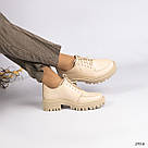 Бежеві жіночі шкіряні туфлі, фото 4