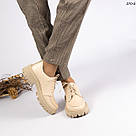 Бежеві жіночі шкіряні туфлі, фото 5