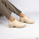 Бежеві жіночі шкіряні туфлі, фото 7