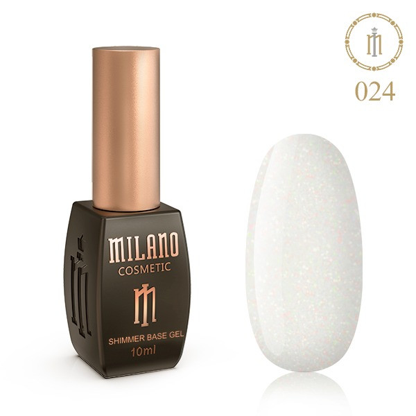 Milano камуфлювальна кольорова база для гель-лаку з шимером Shimmer Cover Base Gel 10мл №24