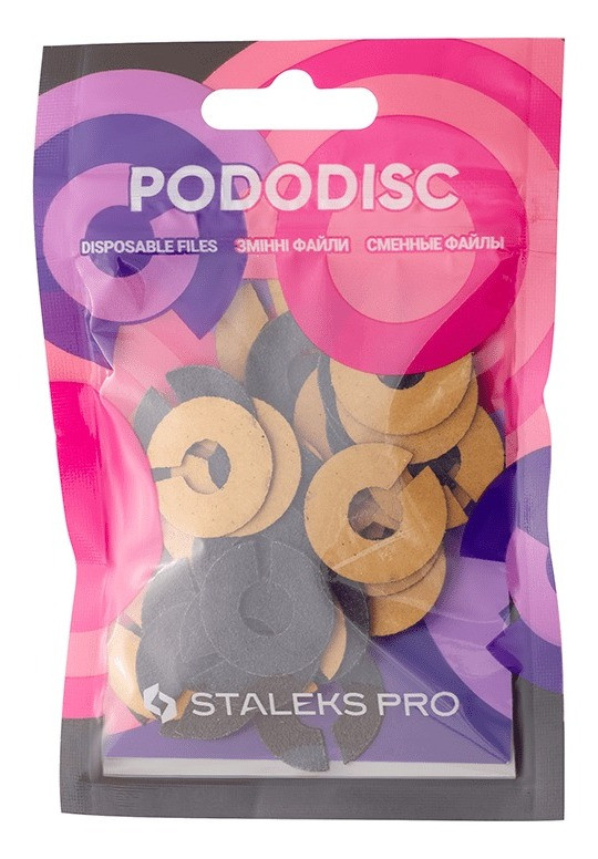 Змінні файли-кільце для педикюрного диску Staleks Pro Pododisc L PDFR-25-100 100 гріт, 50 шт