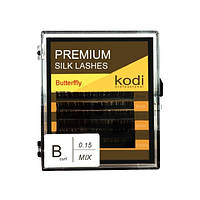 Ресницы для наращивания, черные Kodi Professional №В.0.15 6 рядов: 8-2; 9-2; 10-2