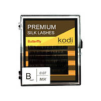 Ресницы для наращивания, черные Kodi Professional №В.0.07 6 рядов: 14-2; 15-2; 16-2
