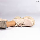 Замшеві жіночі туфлі бежеіого кольору, фото 5