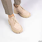 Замшеві жіночі туфлі бежеіого кольору, фото 3