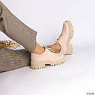 Замшеві жіночі туфлі бежеіого кольору, фото 4