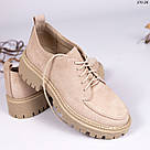 Замшеві жіночі туфлі бежеіого кольору, фото 9