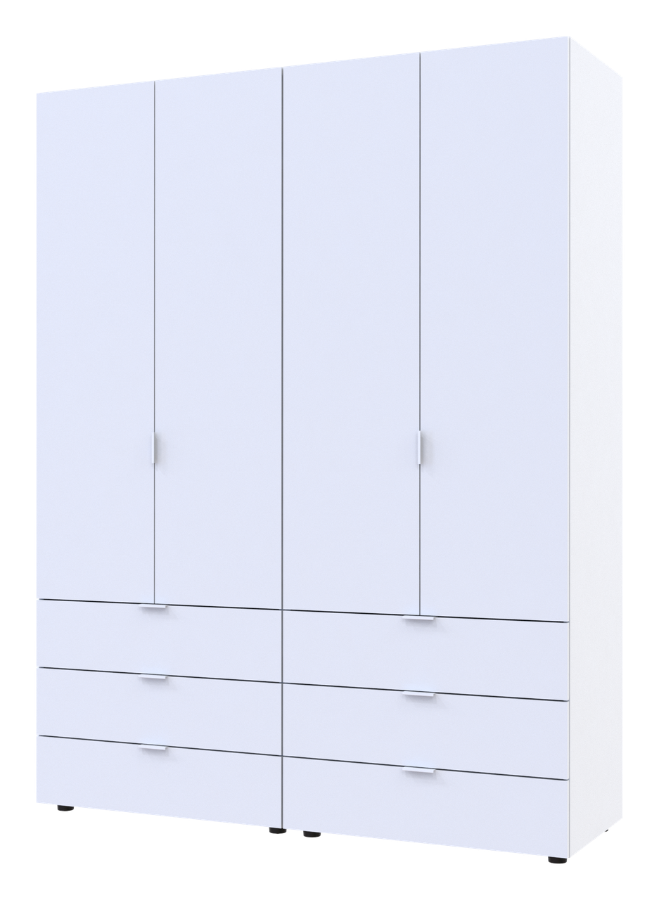 Розпашна Шафа для одягу Doros Гелар комплект Білий 2+2 ДСП 155х49,5х203,4 (42002117)
