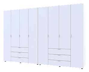 Розпашна Шафа для одягу Doros Гелар комплект Білий 4+4 ДСП 310х49,5х203,4 (42002121)