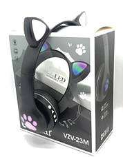 Бездротові дитячі Bluetooth навушники Cat Ear VZV-23M з котячими вушками Чорні, фото 6