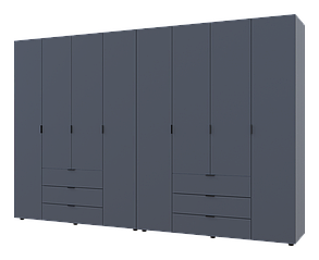 Розпашна Шафа для одягу Doros Гелар комплект Графіт 4+4 ДСП 310х49,5х203,4 (42002130)