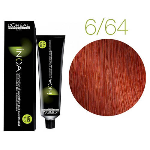 Крем-краска для волос L'Oreal Professionnel INOA Mix 1+1 №C6/64 Медный ...