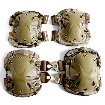 Комплект захисту налокітники та наколінники Мультикам, Eagle KN-04 / Захист тактичний регульований