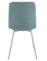 М'який стілець N-41 оксамит блакитний топаз на білих металевих ніжках, фото 7