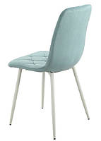М'який стілець N-41 оксамит блакитний топаз на білих металевих ніжках, фото 8