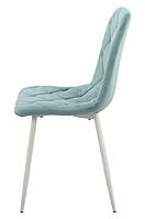 М'який стілець N-41 оксамит блакитний топаз на білих металевих ніжках, фото 9