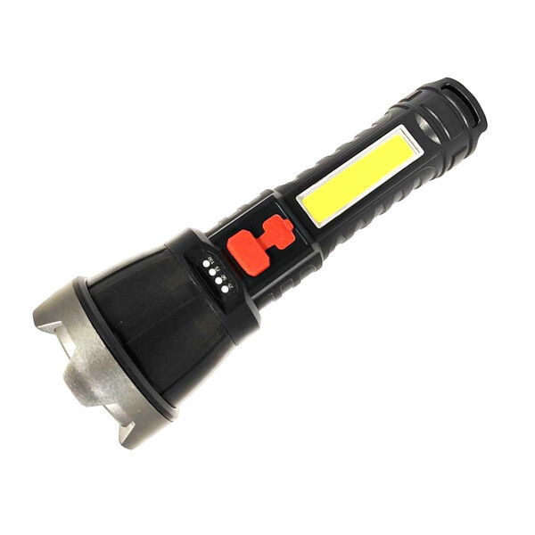 Ліхтарик ручний світлодіодний акумуляторний з USB зарядкою та бічним світлом (59961)
