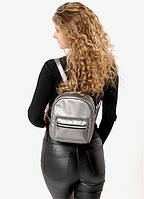 Go Женский модный городской рюкзак из экокожи Sambag Brix SE металик практичный маленький мини стильный