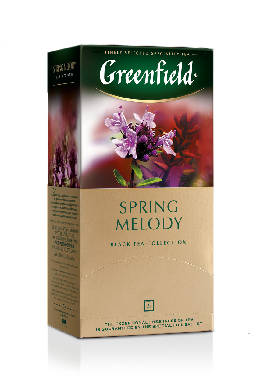 Чай Грінфілд чорний з чебрецем Spring Melody 25 пакетиків