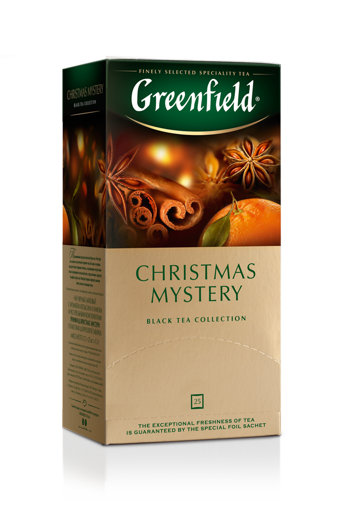 Чай Грінфілд чорний з прянощами Christmas Mystery 25 пакетиків