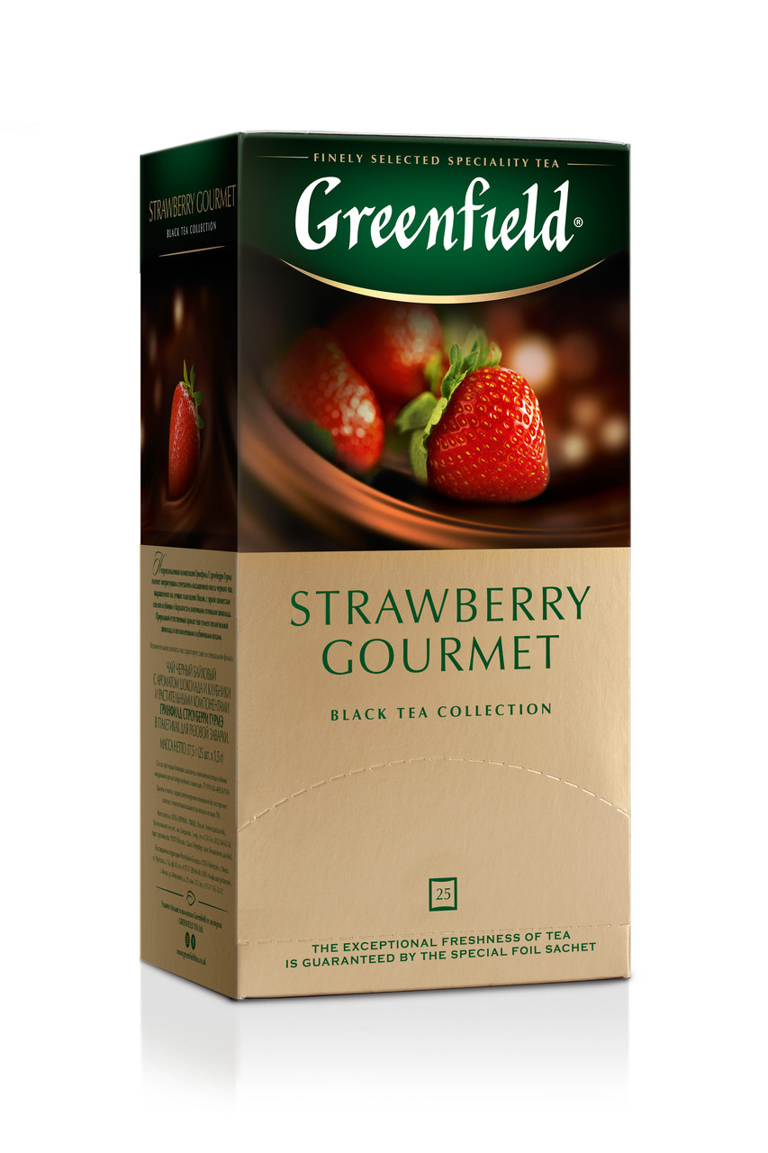 Чай Грінфілд чорний з полуницею та шоколадом Strawberry Gourmet 25 пакетиків