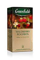 Чай Гринфилд травяной с земляникой и клюквой Wildberry Rooibus 25 пакетиков