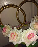 Весільні кільця для авто "Троянди" ніжно-персикові ("чайна троянда"), фото 5