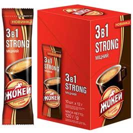 Кава мелена 3в1 в стіках Жокей Strong 10*12г