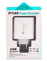 Блок питания POWER Quick Charge 3.0 Белый компактное зарядное устройство с 4 USB выходами сетевой адаптер ЮСБ