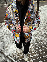 Мужская куртка демисезонная | С мультяшным принтом | Цветная | Синтепух 150