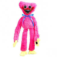 М'яка іграшка обіймашка Хагі Ваги монстр із плюшу 40 см з липучками на лапках Huggу-Wuggу рожева