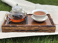 Чайный столик Чабань бамбук "Кобе" 30х17х4,5 см изысканный для чайной церемонии прямоугольный