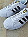 Чоловічі Кросівки Adidas Superstar White Black 40-41-42-43-44, фото 6